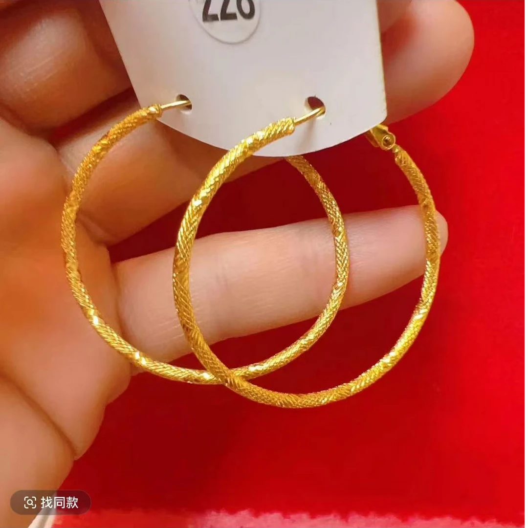 合金耳饰 圈圈耳环简约素圈送满天星耳饰大气高端女士