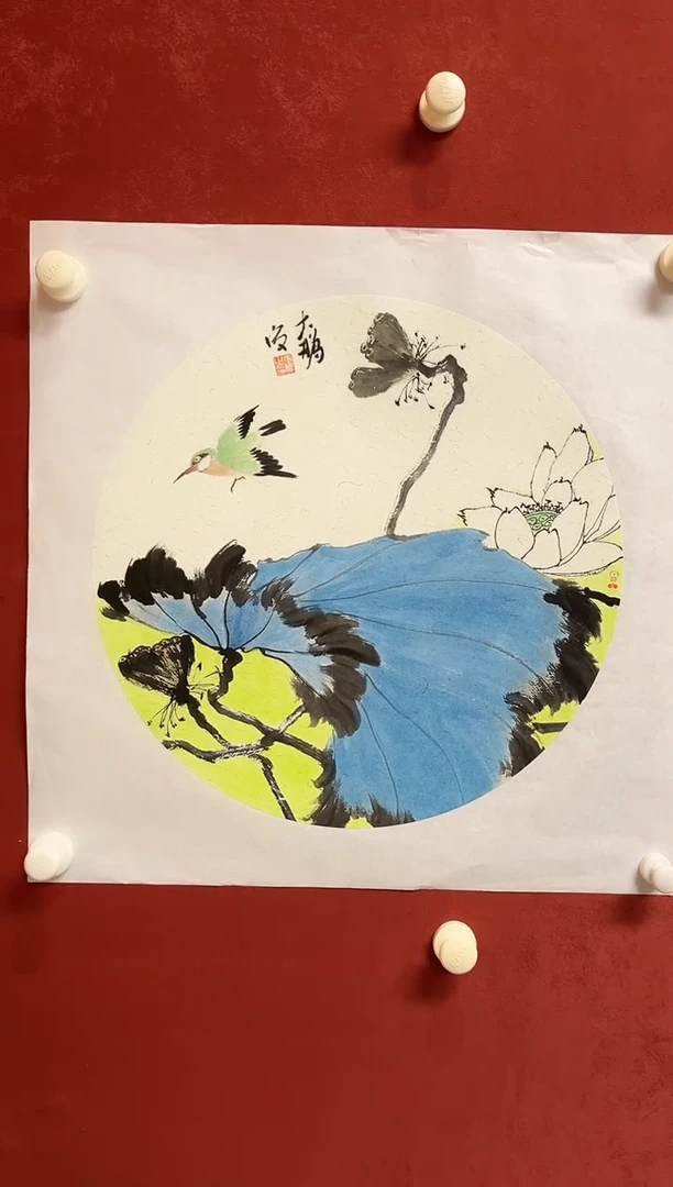 国画张大鹏 画心 35*35