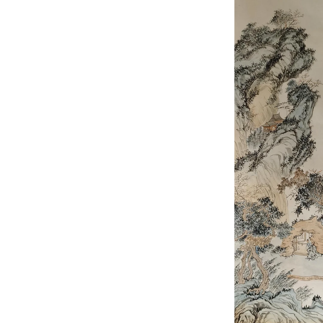 【辽拍】V250709-2-414《山水》（3.3平尺) 纸本镜片  yy14t