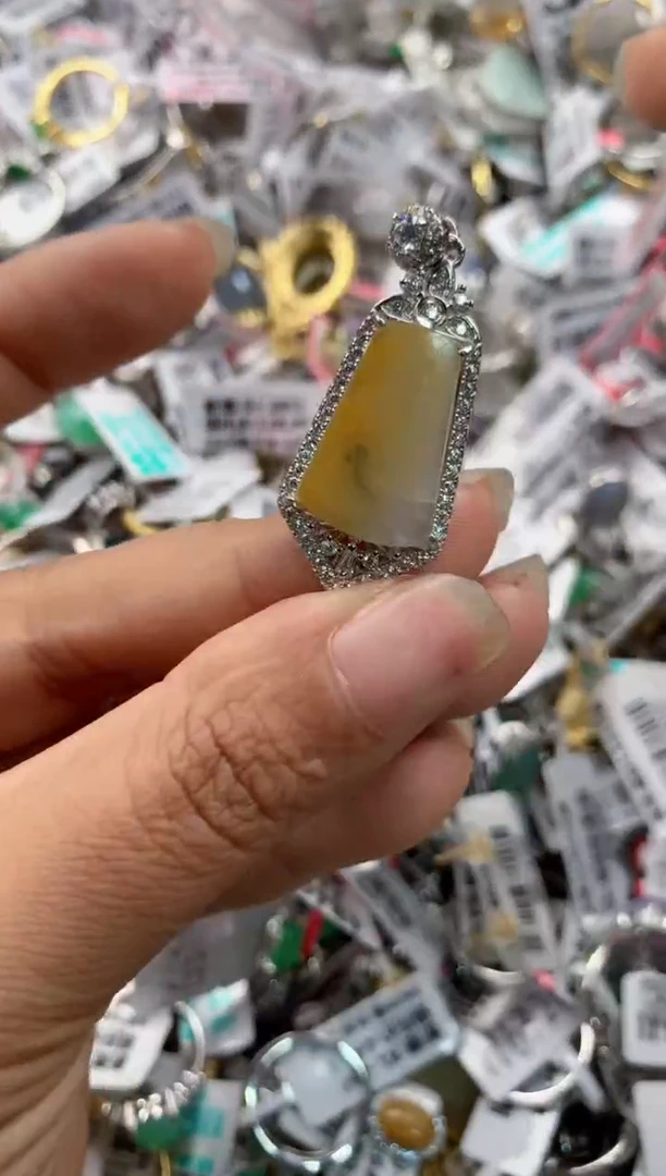 银S925镶嵌戒指翡翠8888----1