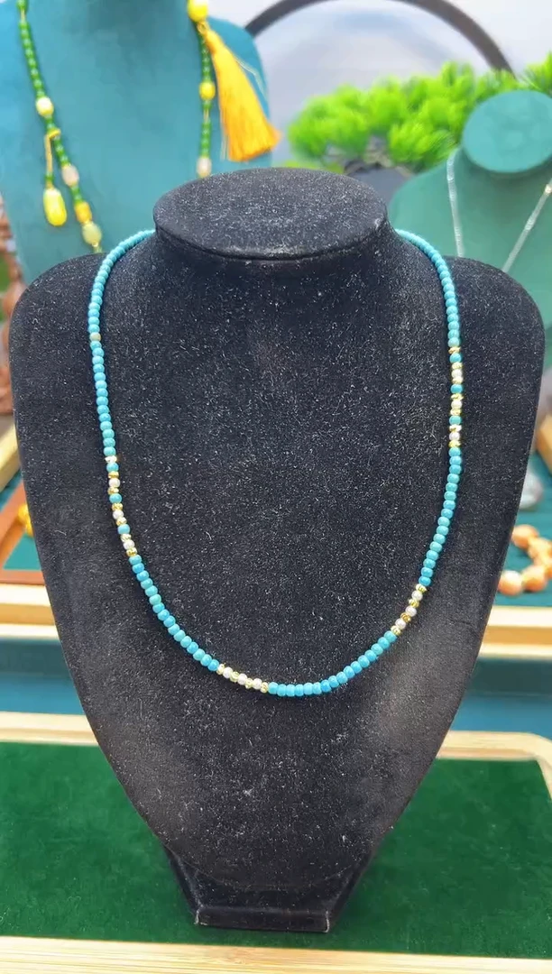 玛瑙/玉髓颈饰14K金镶嵌X678