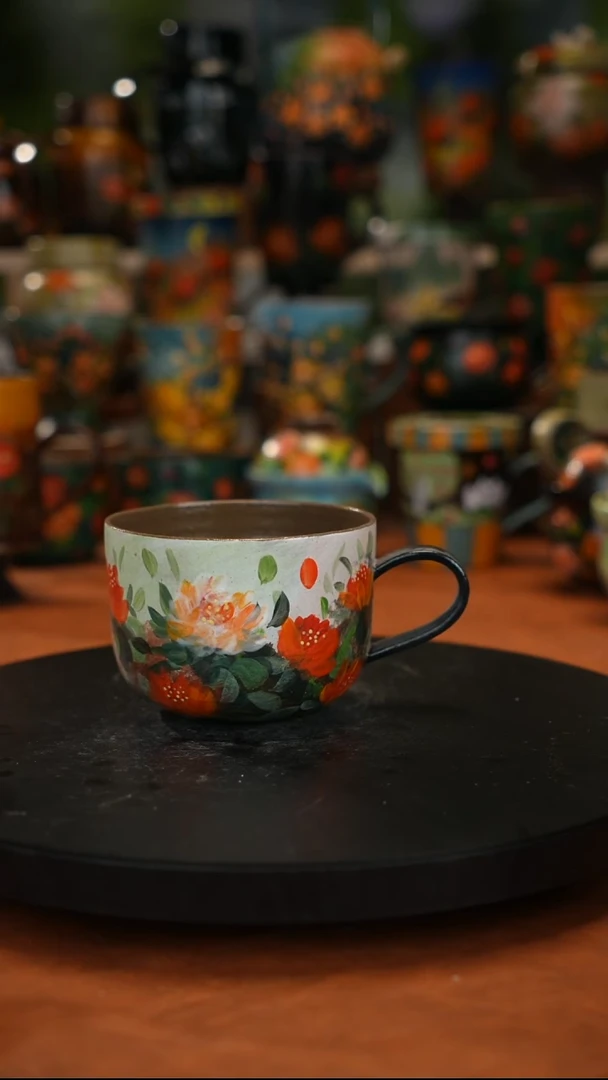 紫砂油画釉 下彩手绘