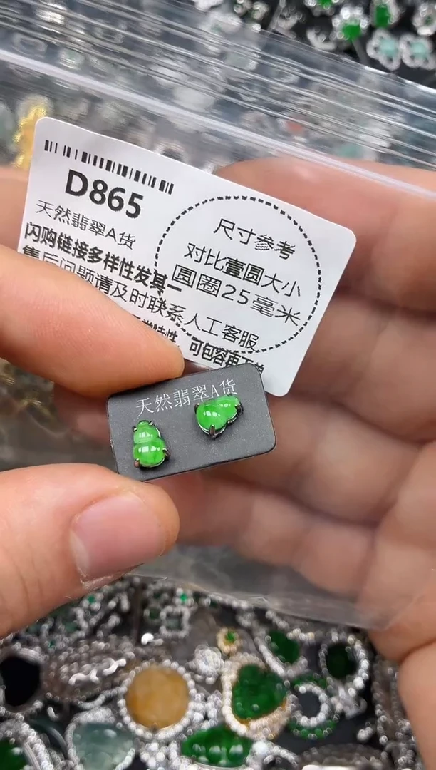 颈饰未镶嵌翡翠D865耳钉