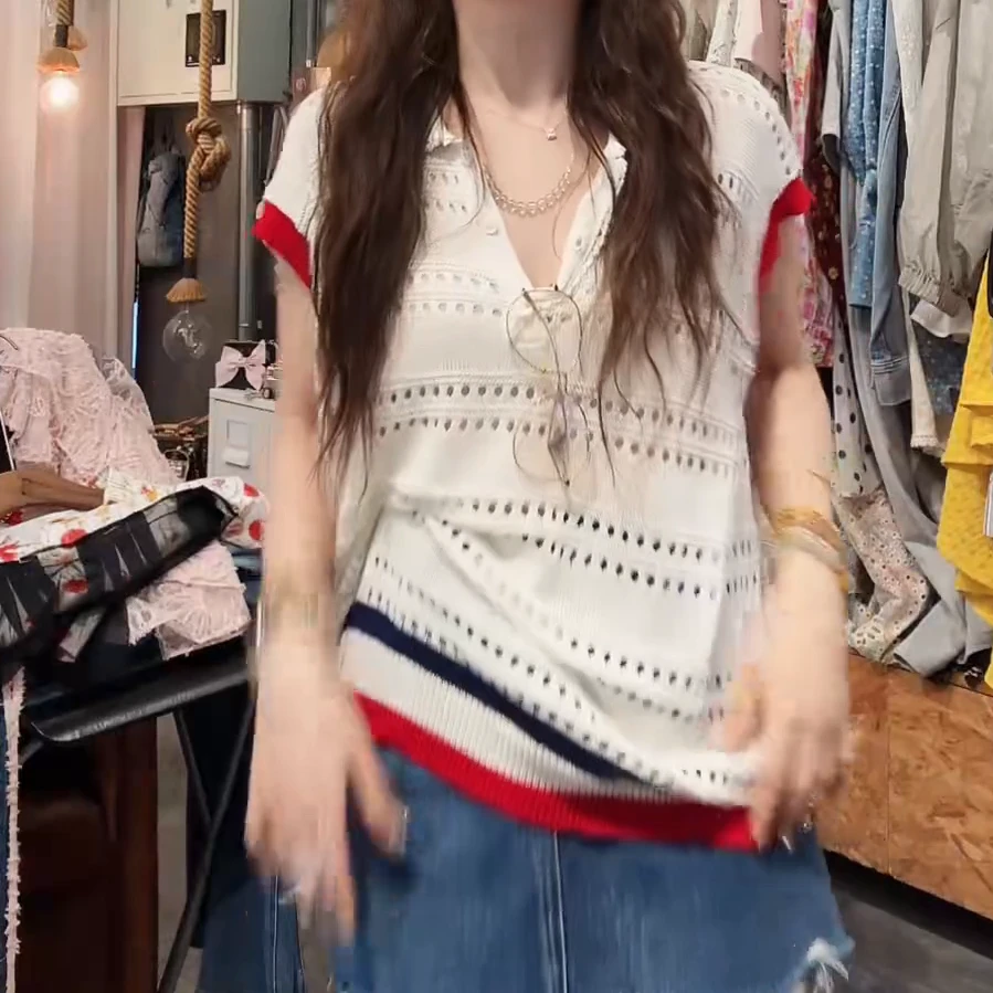 夏季新款宽松百搭针织上衣C5424