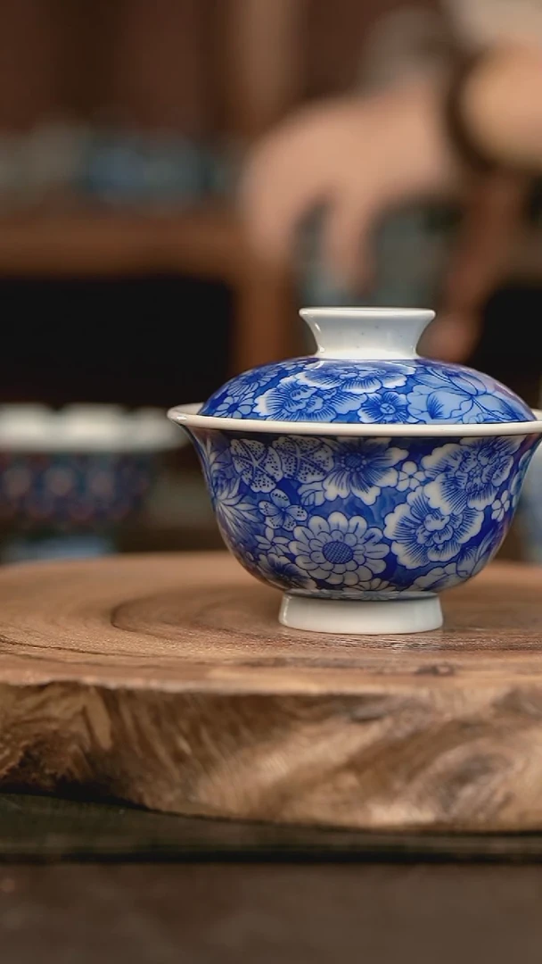 手绘高温现代瓷 柴窑  万花小元宝100C