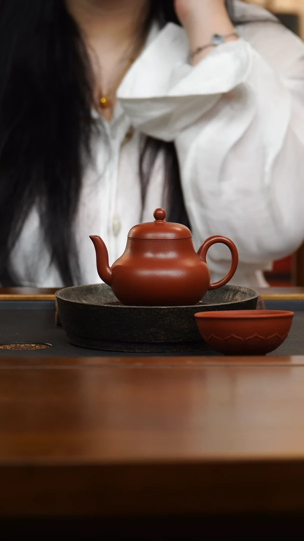 朱泥壶高梨 朱泥