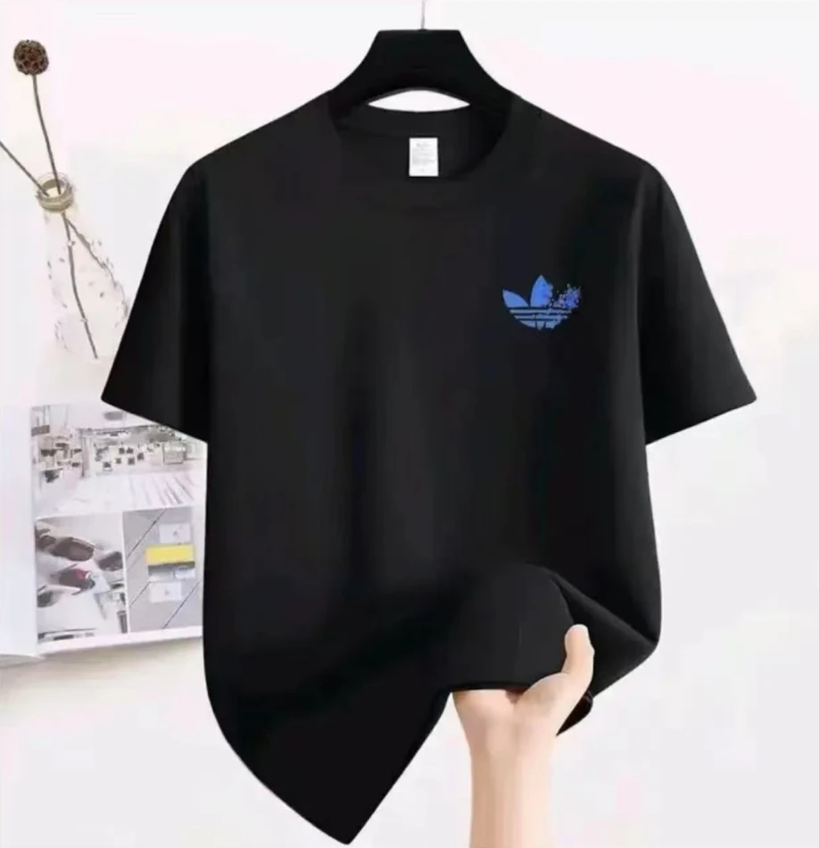 透气中性圆领宽松型休闲百搭情侣夏季运动T恤单肩时尚潮流-A4