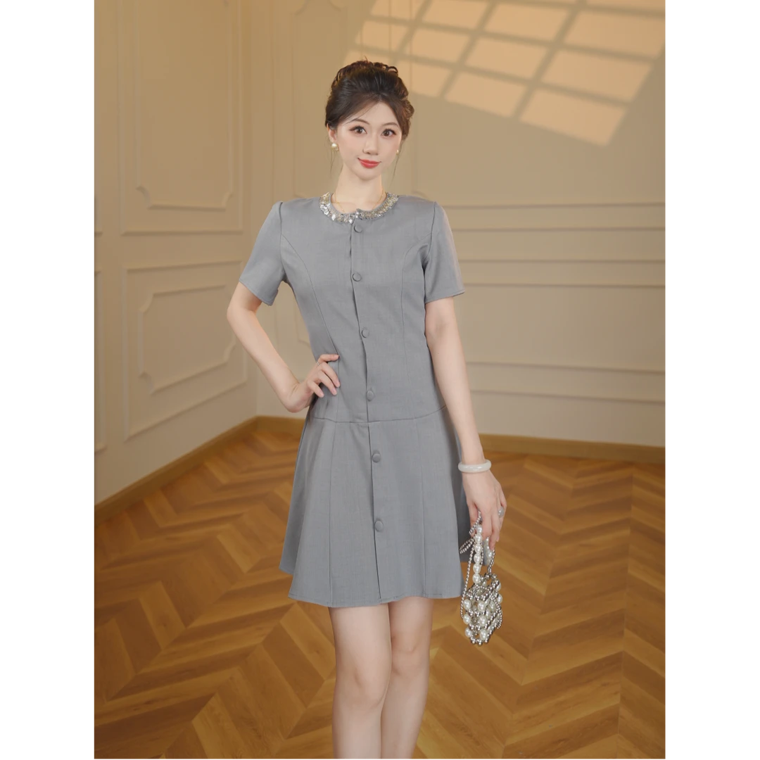 【张小小】法式高级感气质西装连衣裙女夏季减龄2025超火短裙D1002