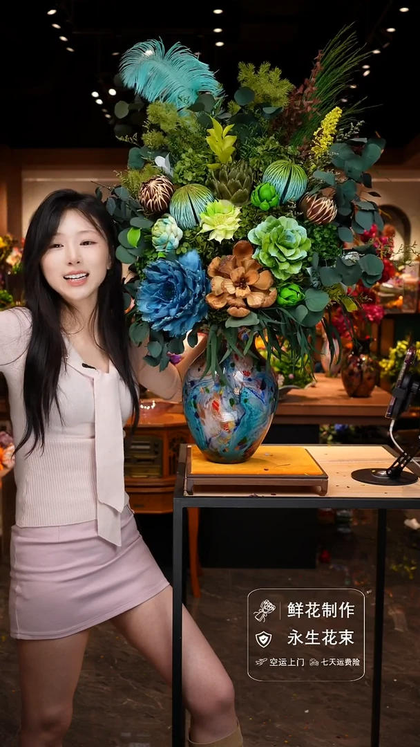 琉璃手工艺品手工花器花束空运包邮送货上门-以图片为准