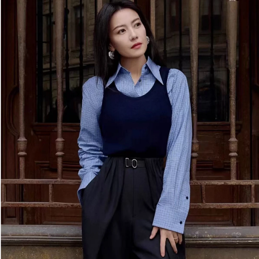 （8179）2025春季新款U领纯色简约修身休闲时尚百搭打底针织背心女