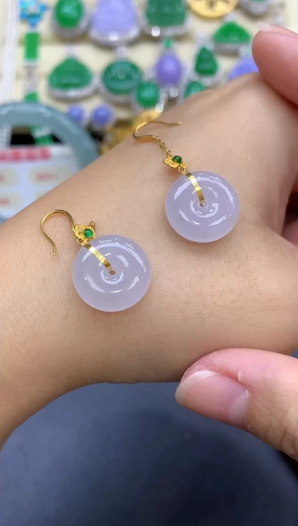 18K金镶嵌翡翠耳饰102-中国好珍宝