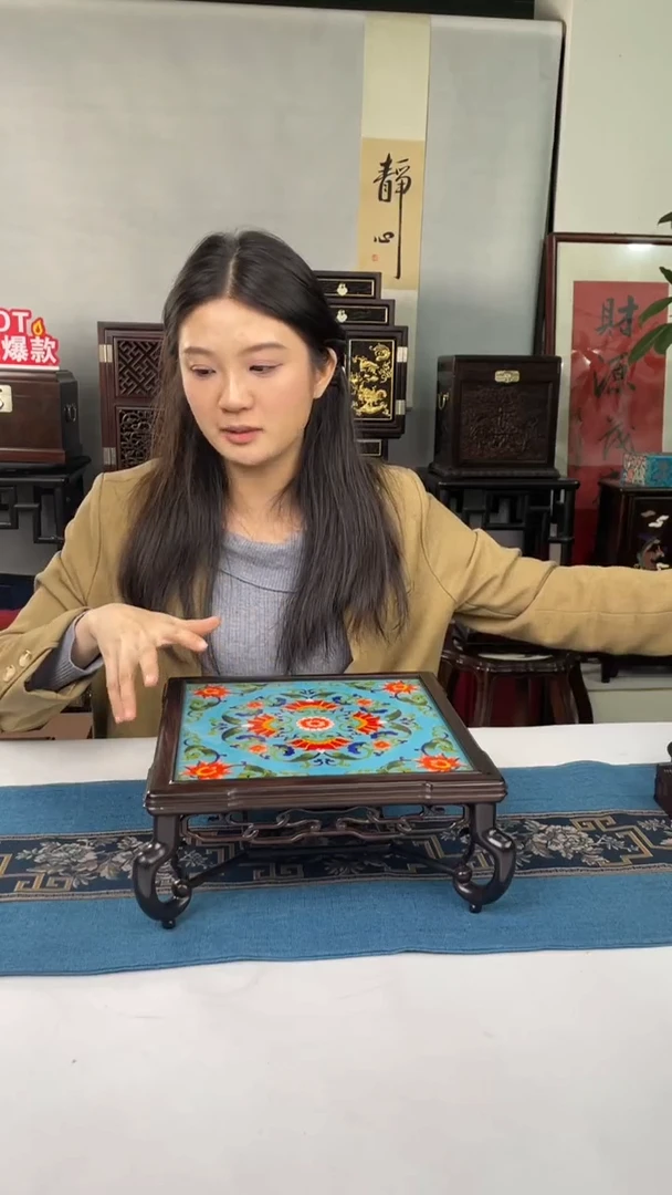 红酸枝木类端景台底座