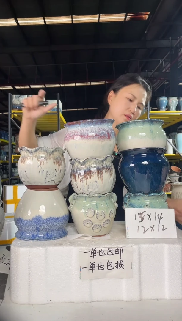 宜兴紫砂粗陶花盆