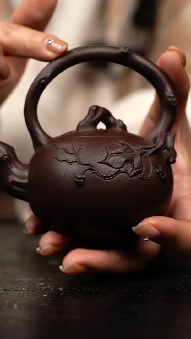 茶壶紫砂原矿手工提梁壶140CC