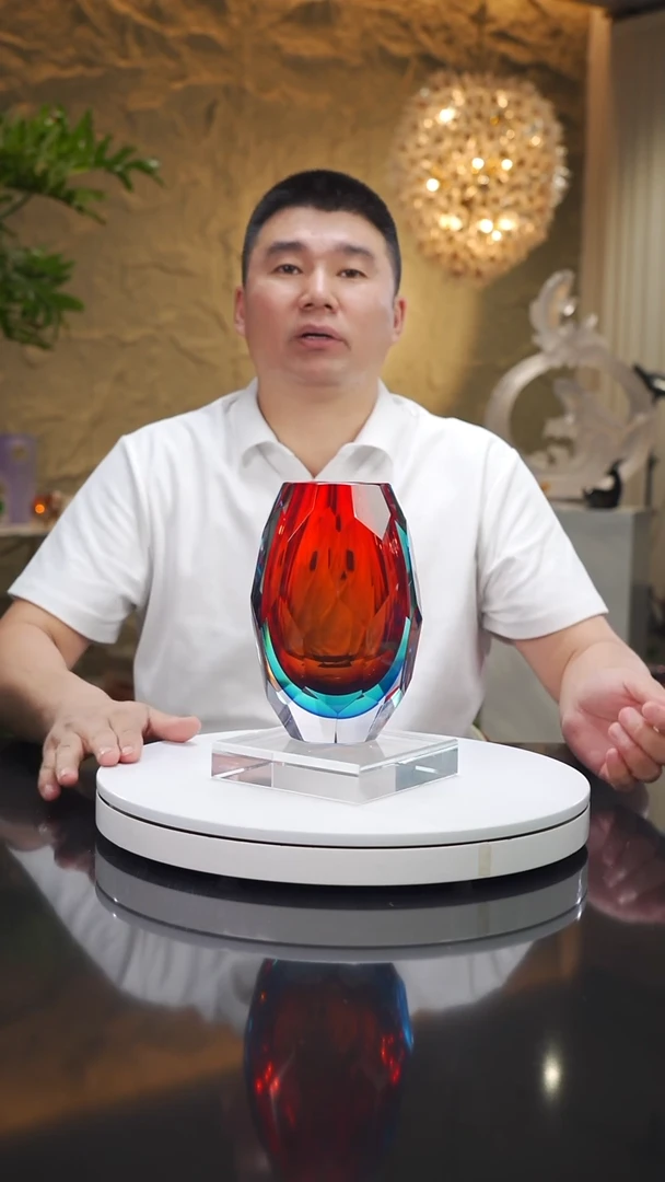 瓷片福利红蓝切面花瓶小号