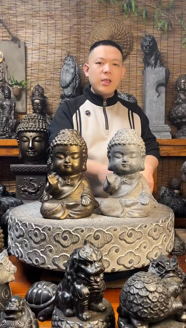 石材30宝宝佛单个原色天然青石雕刻