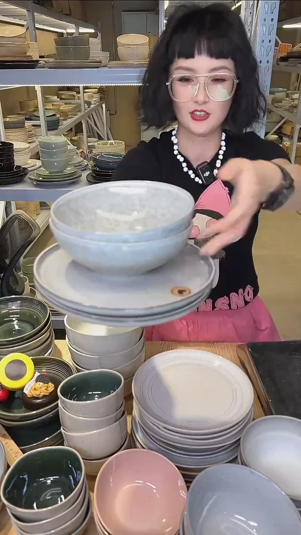 瓷185外贸尾货高温釉下彩陶瓷餐具默认微瑕