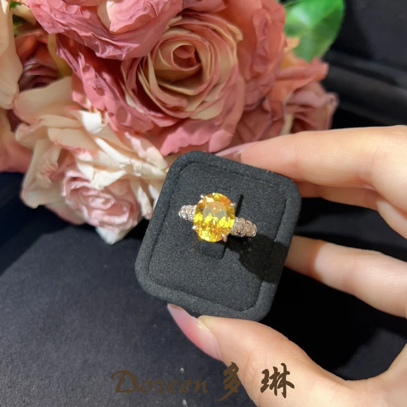 铜合金戒指 黄色椭圆戒指NW8816