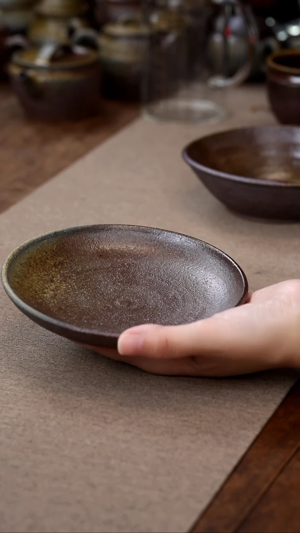 茶壶紫砂柴烧干泡盘小号