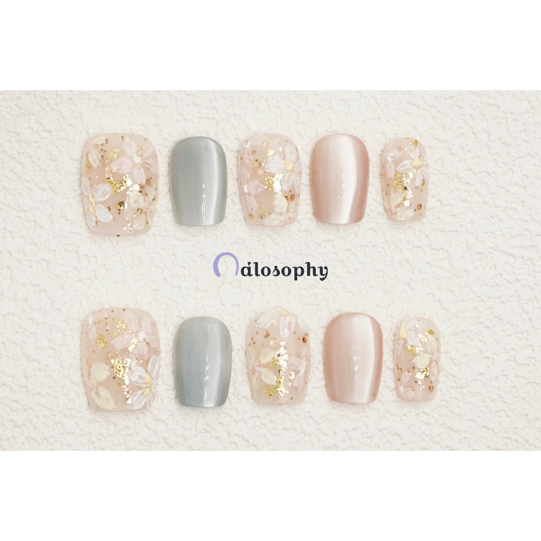 「花海的约定」纯手工穿戴甲 新短芭蕾