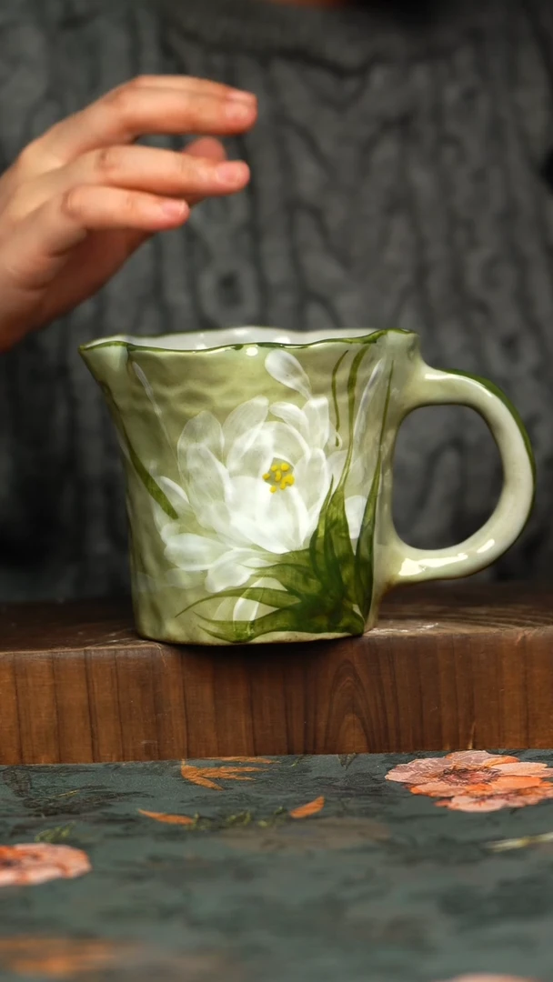 杯釉下彩手工手绘同款陶器