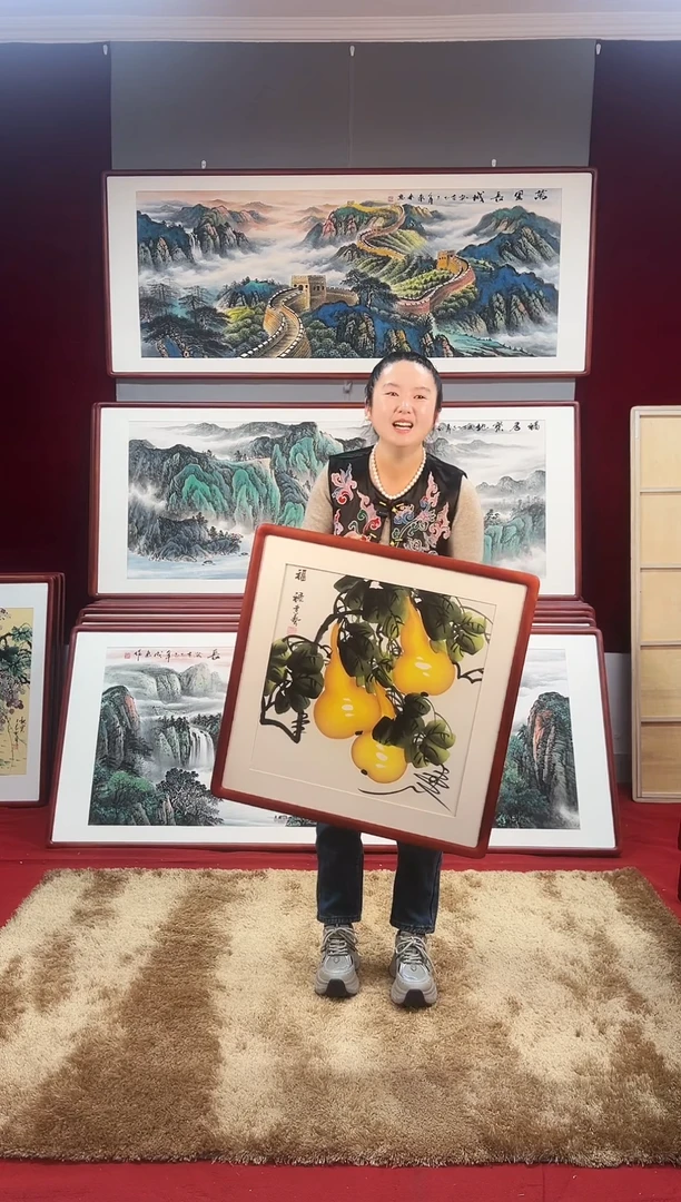国画手绘葫芦63*63尺寸