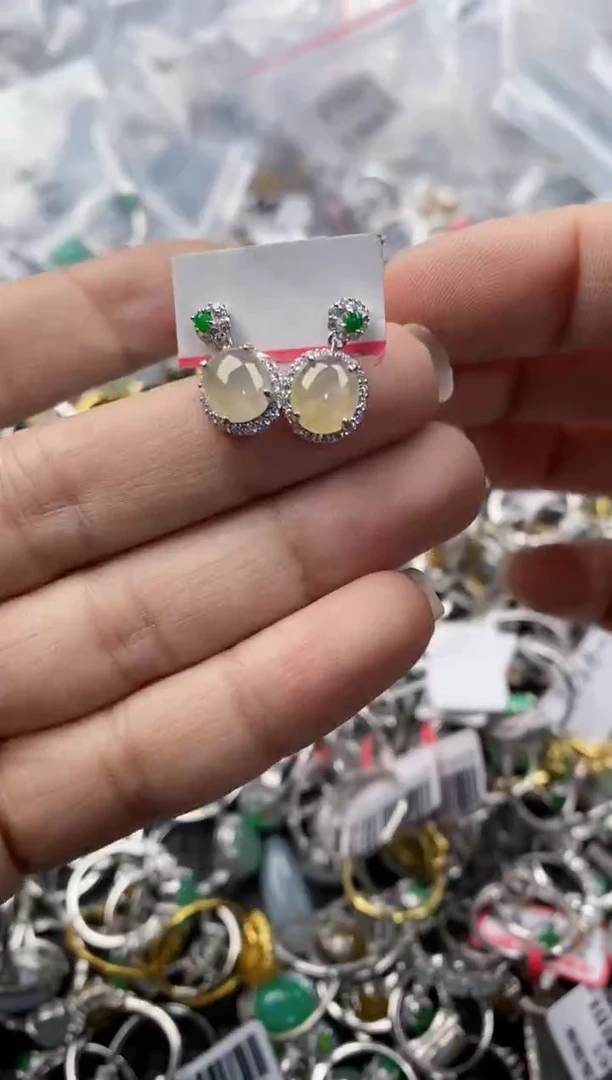 银S925镶嵌戒指翡翠888---6