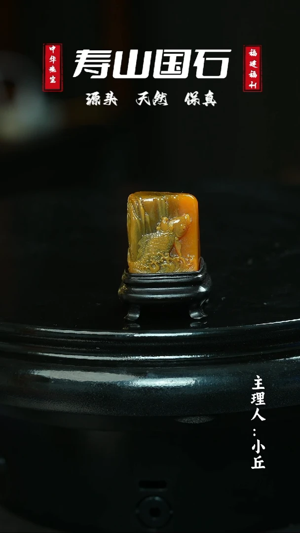寿山石其他~****~石秀 18.2克《风生水起》寿山田黄随形章带证