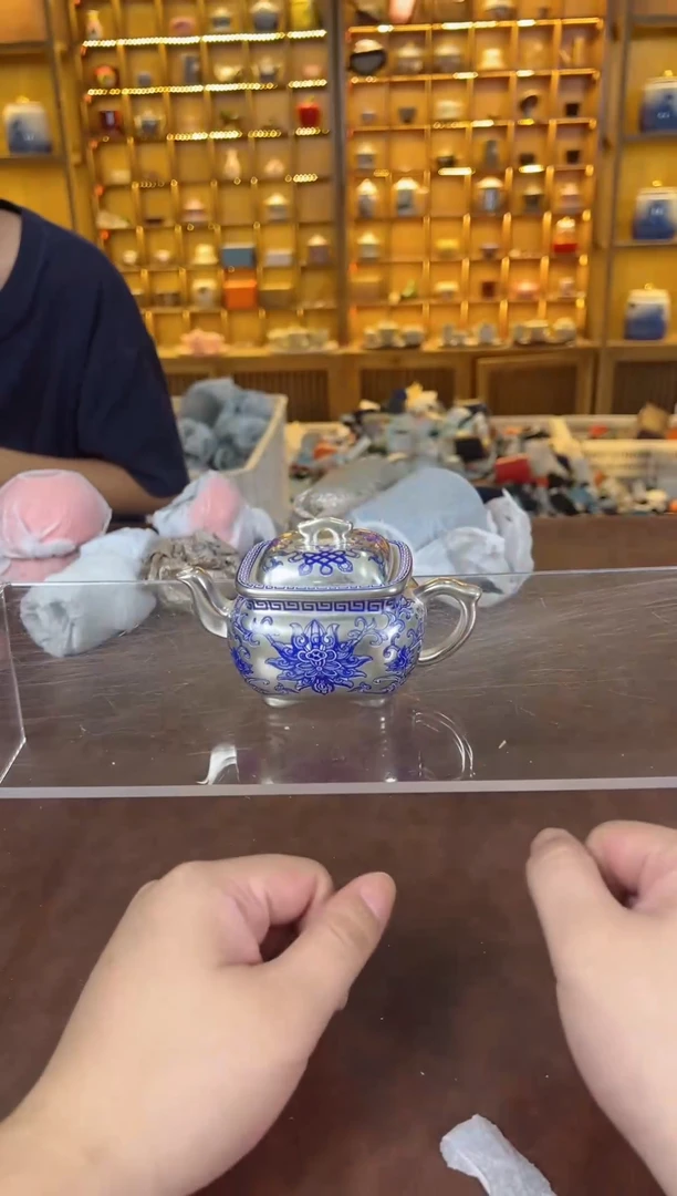 瓷片鸣盏居11111111四方鎏银壶