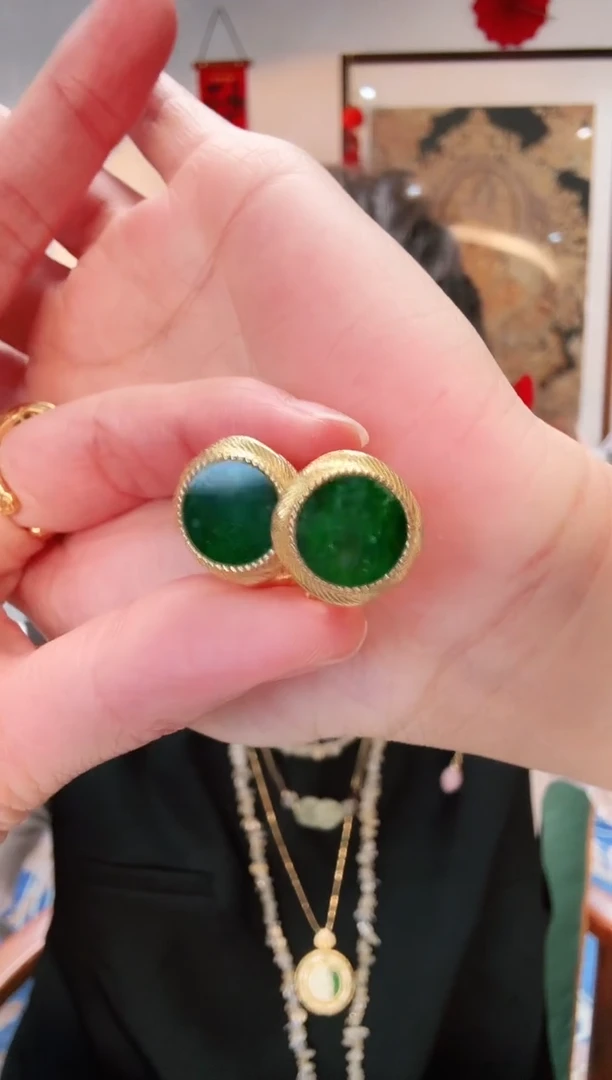 【闪购商品】翡翠耳饰银S925镶嵌辣色/耳饰