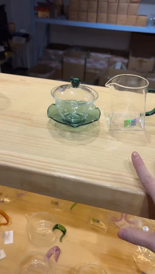 禾器-荷叶盖碗-墨绿色+瀚然墨绿