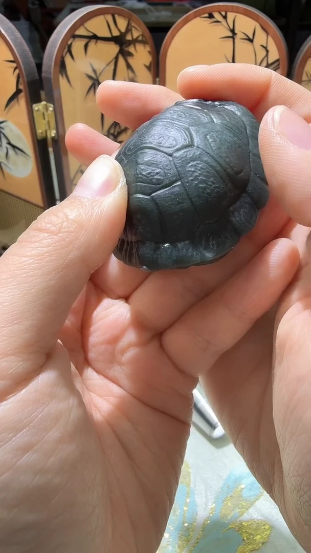 未镶嵌和田玉挂件新疆和田玉黑青天机在握龟甲手把件GYBM00EFNHZ