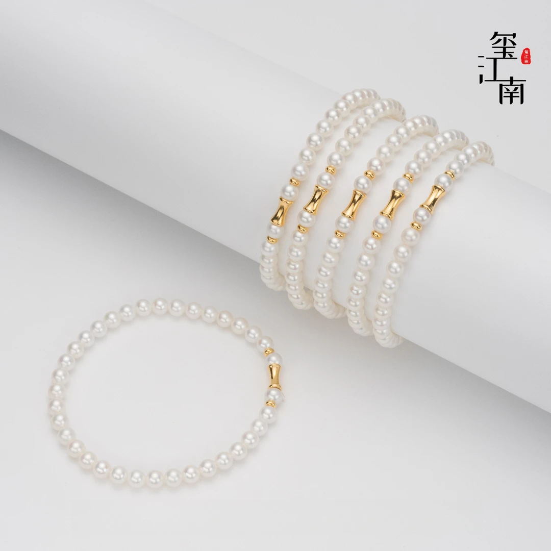 小蛮腰弹力手链｜淡水小baby珍珠手串S925银4-5mm多样性发1 FS0113