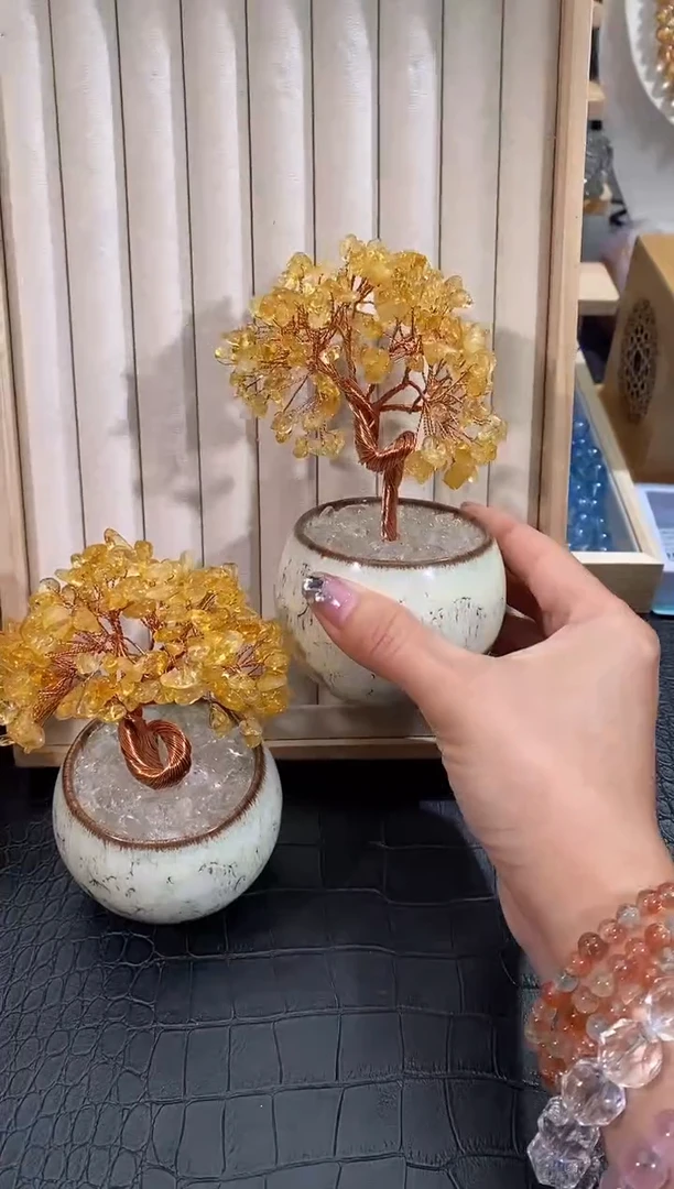 水晶手链未镶嵌多样性发一 黄色小树