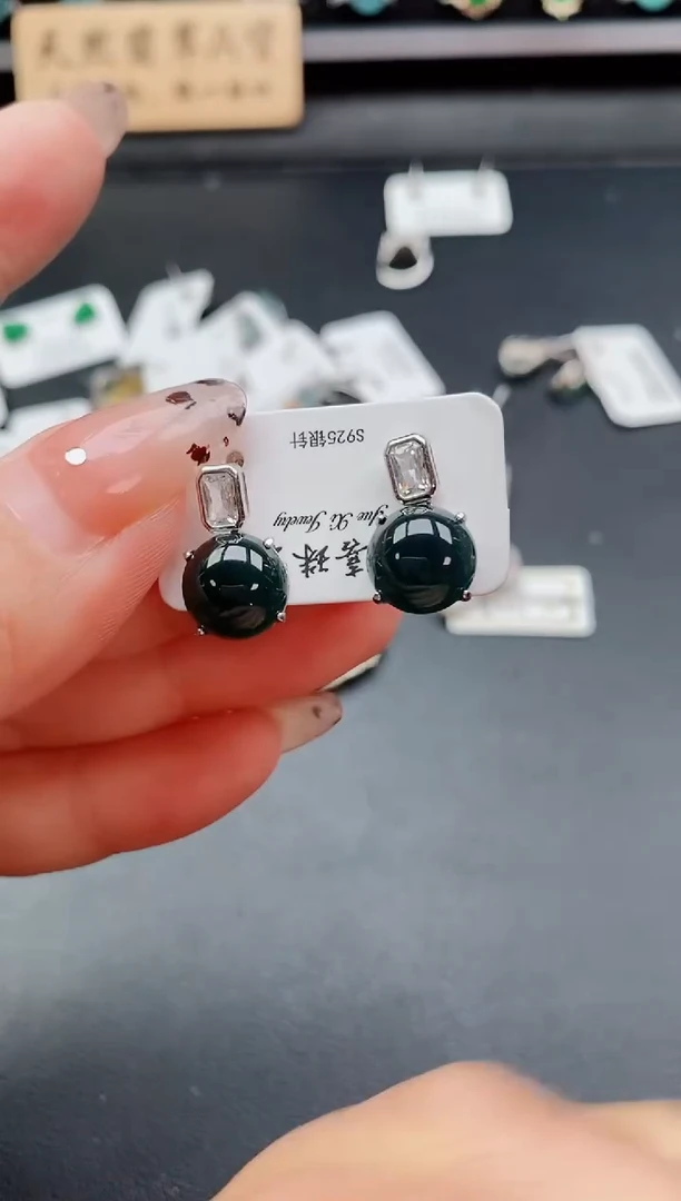银S925镶嵌戒指翡翠1