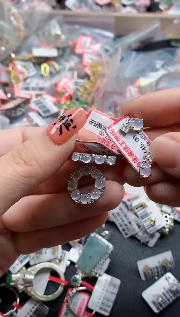 银S925镶嵌戒指翡翠天然A货缅甸翡翠