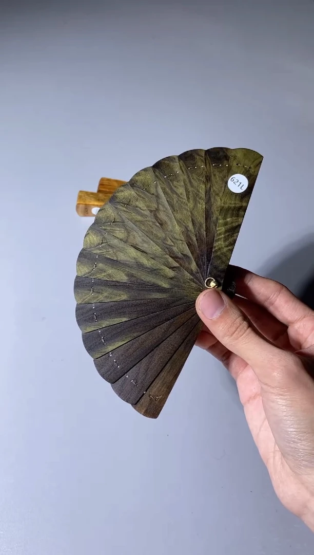 【闪购商品】金丝楠木雕621号10cm阴沉金丝楠迷你扇