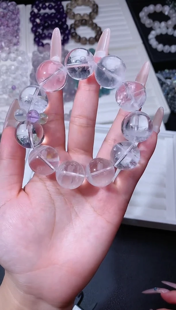 水晶手链未镶嵌51.37白幽灵手串 多样性发其一