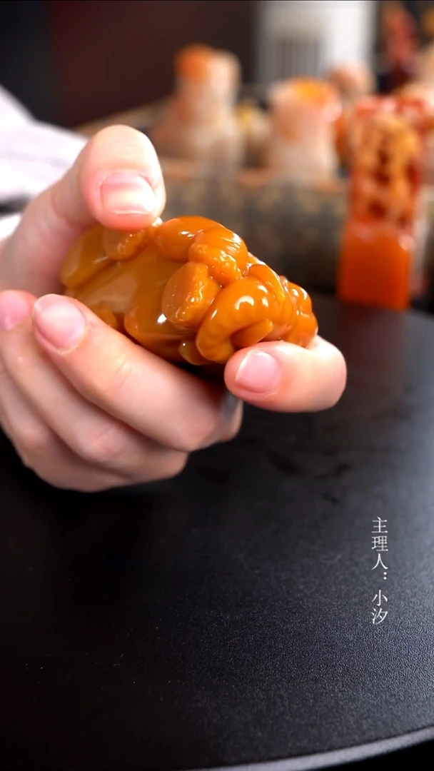 寿山石小*北部田黄手把件