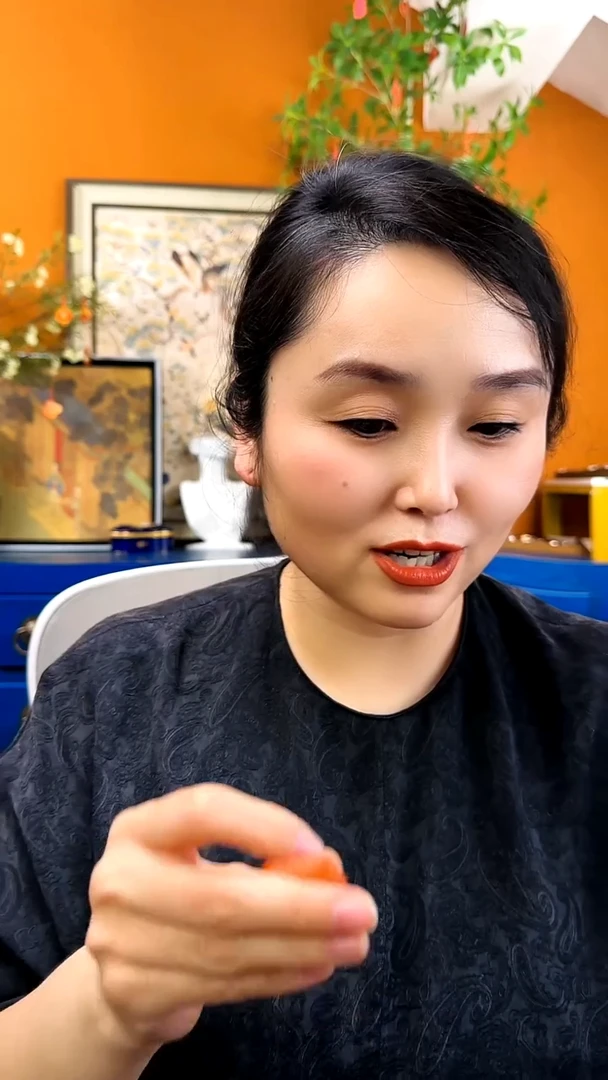 纯铜925银无陈*橙耳钉