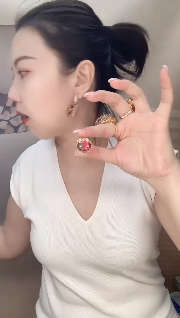 铜合金大理石彩色戒指