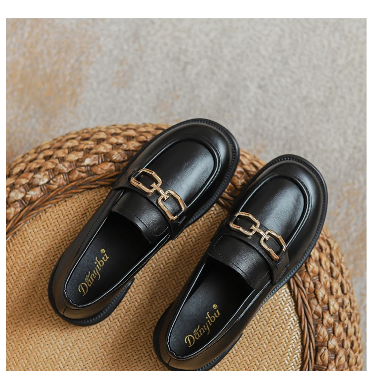 御阅英伦风小皮鞋女韩系乐福鞋2025新款黑色鞋子百搭秋季平底女鞋