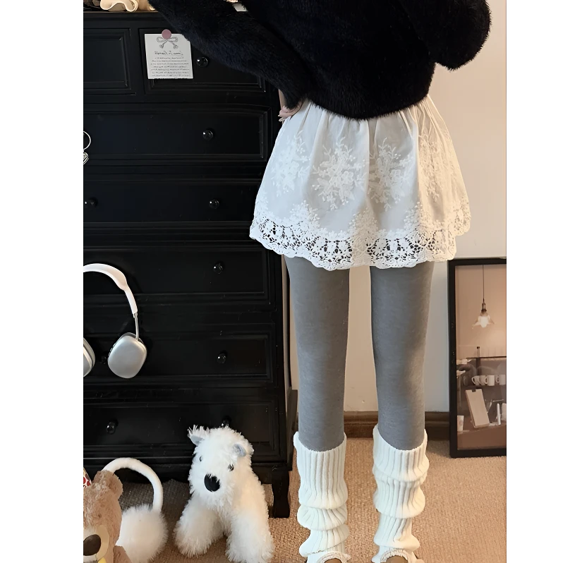 韩系天花板~蕾丝花边屁帘内搭叠穿下摆裙帘2026早秋新款半身裙