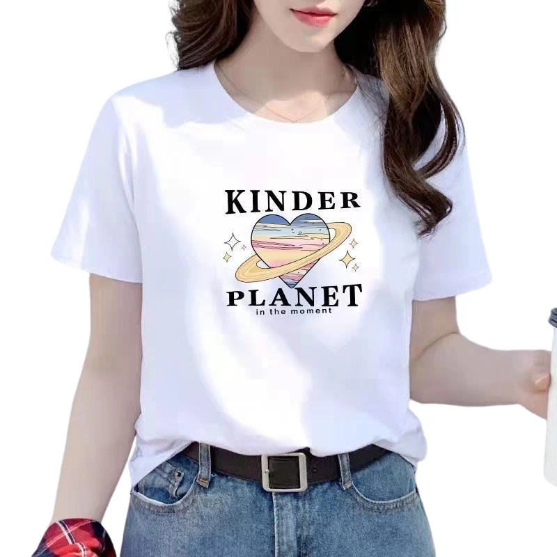 2025新款男女时尚百搭圆领短袖韩版休闲宽松个性半袖上衣-印花T恤