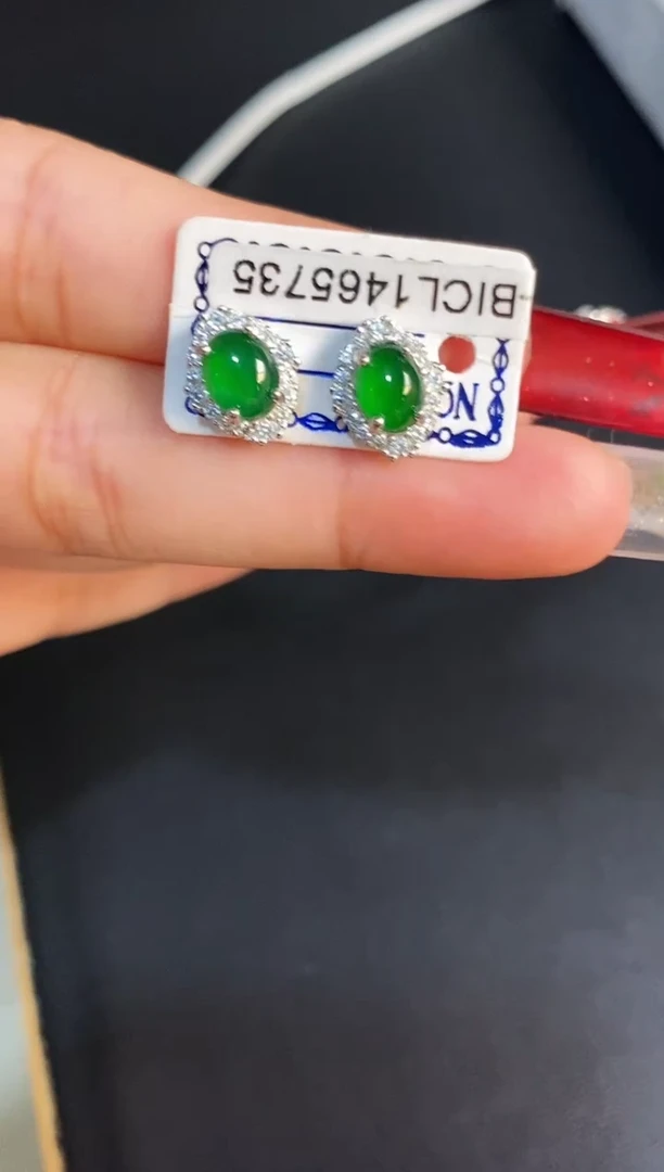 银S925镶嵌戒指翡翠天然