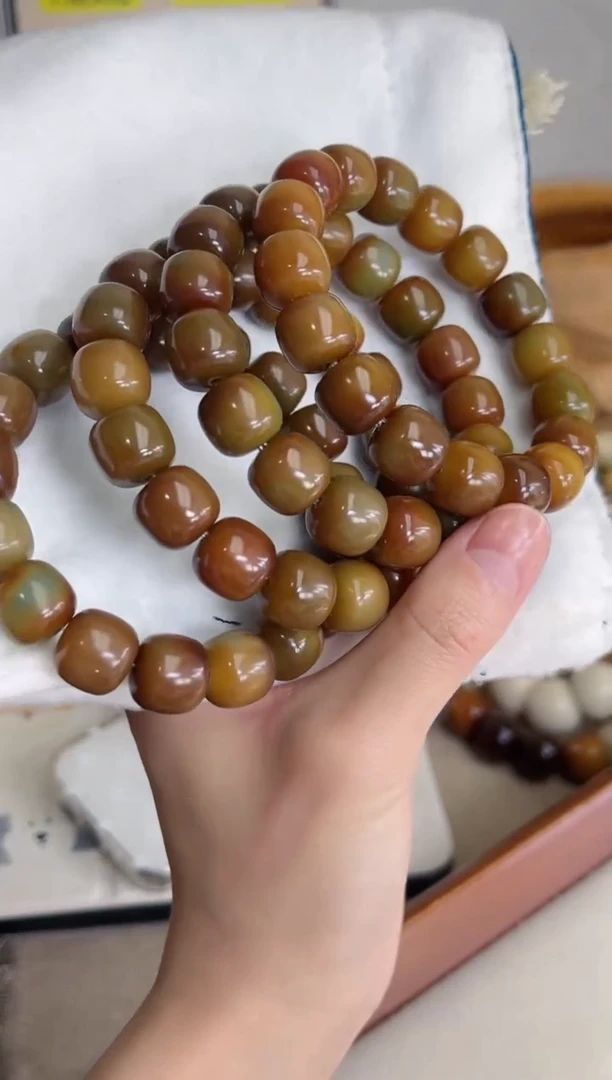 菩提根/象牙果手串d08干磨嘎嘎油桶珠12*13