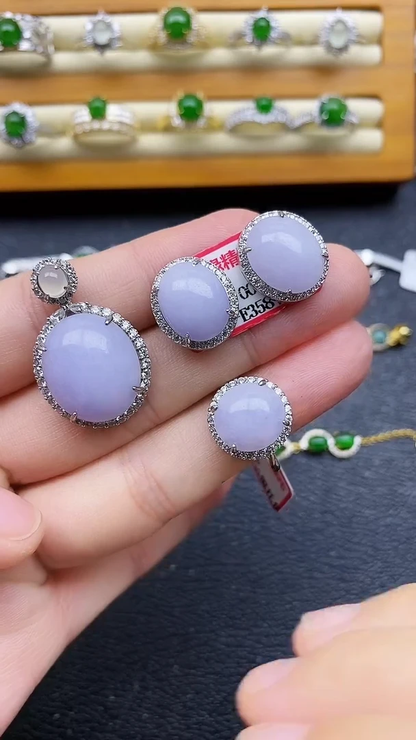 银S925镶嵌戒指翡翠1