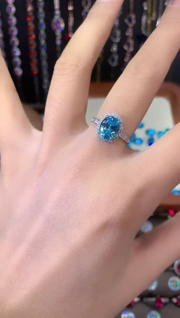 银S925镶嵌戒指碧玺79银色