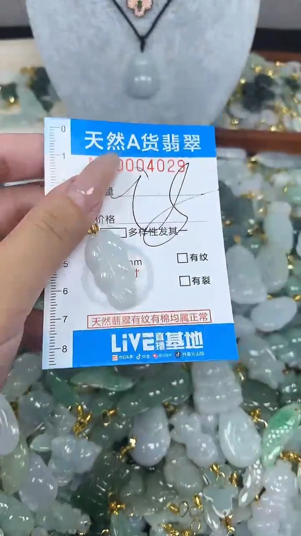 翡翠未镶嵌颈饰净货挂件-4029