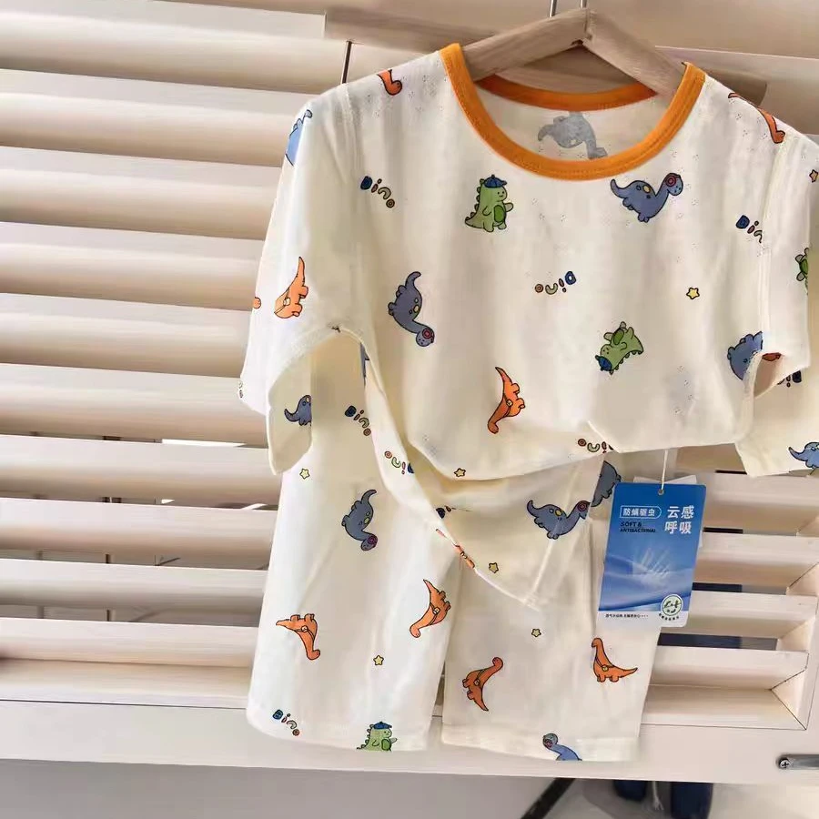 MXM06云感呼吸棉七分袖七分裤套装全衣无骨高支高密超软男童夏季